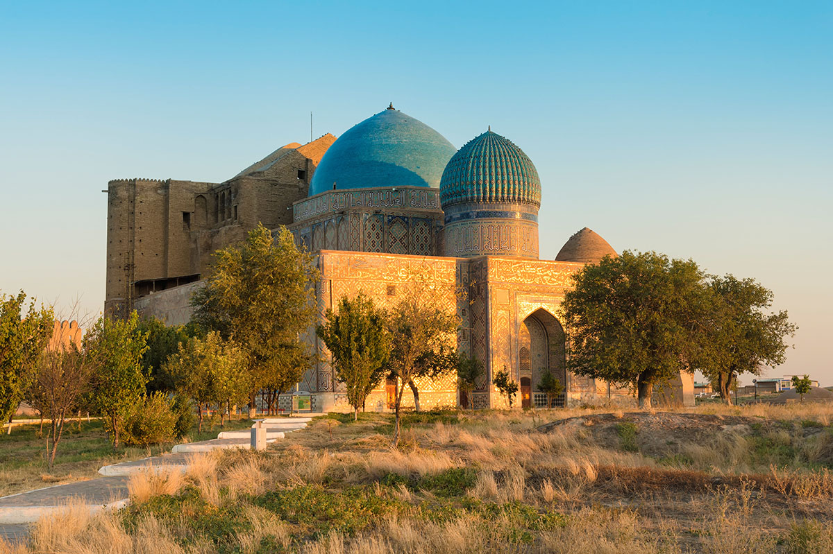 Photo: Mausoleum, Turkistan,&nbsp;Unesco World Heritage @ Khodja Ahmet Yasawi, AdobeStock